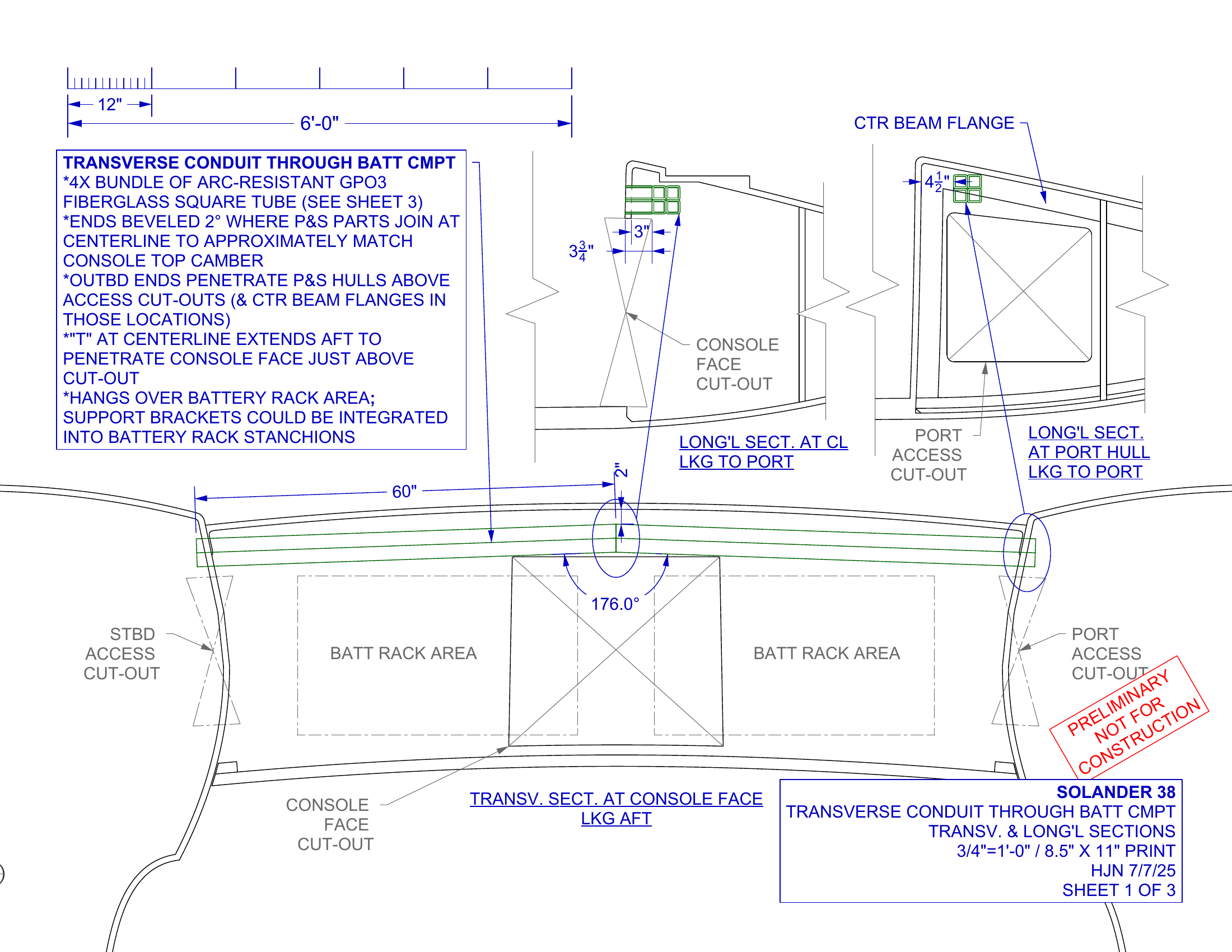 PRELIM battery component transverse conduit sheet 1 of 3 transverse & longitudinal sections