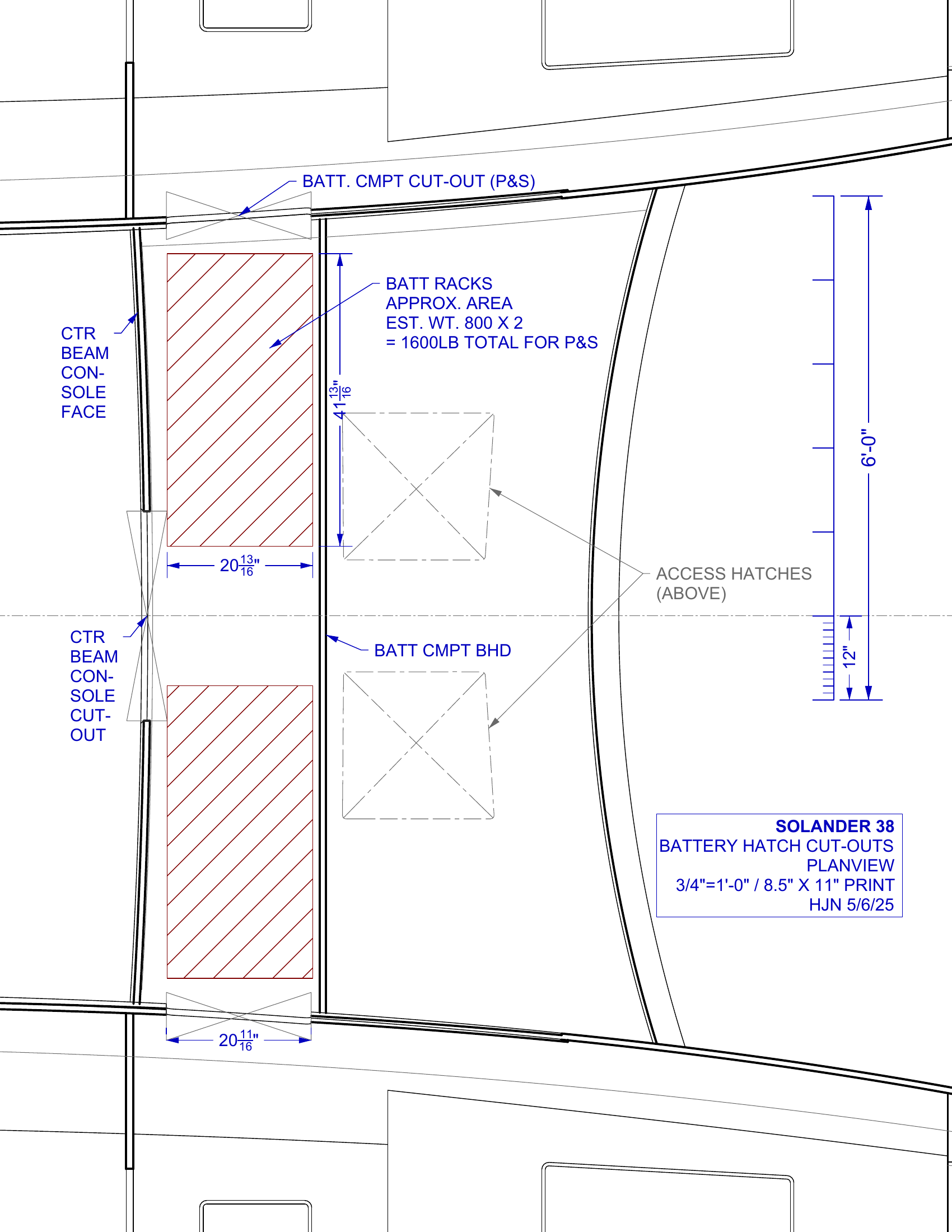 battery component cut-outs PLANVIEW