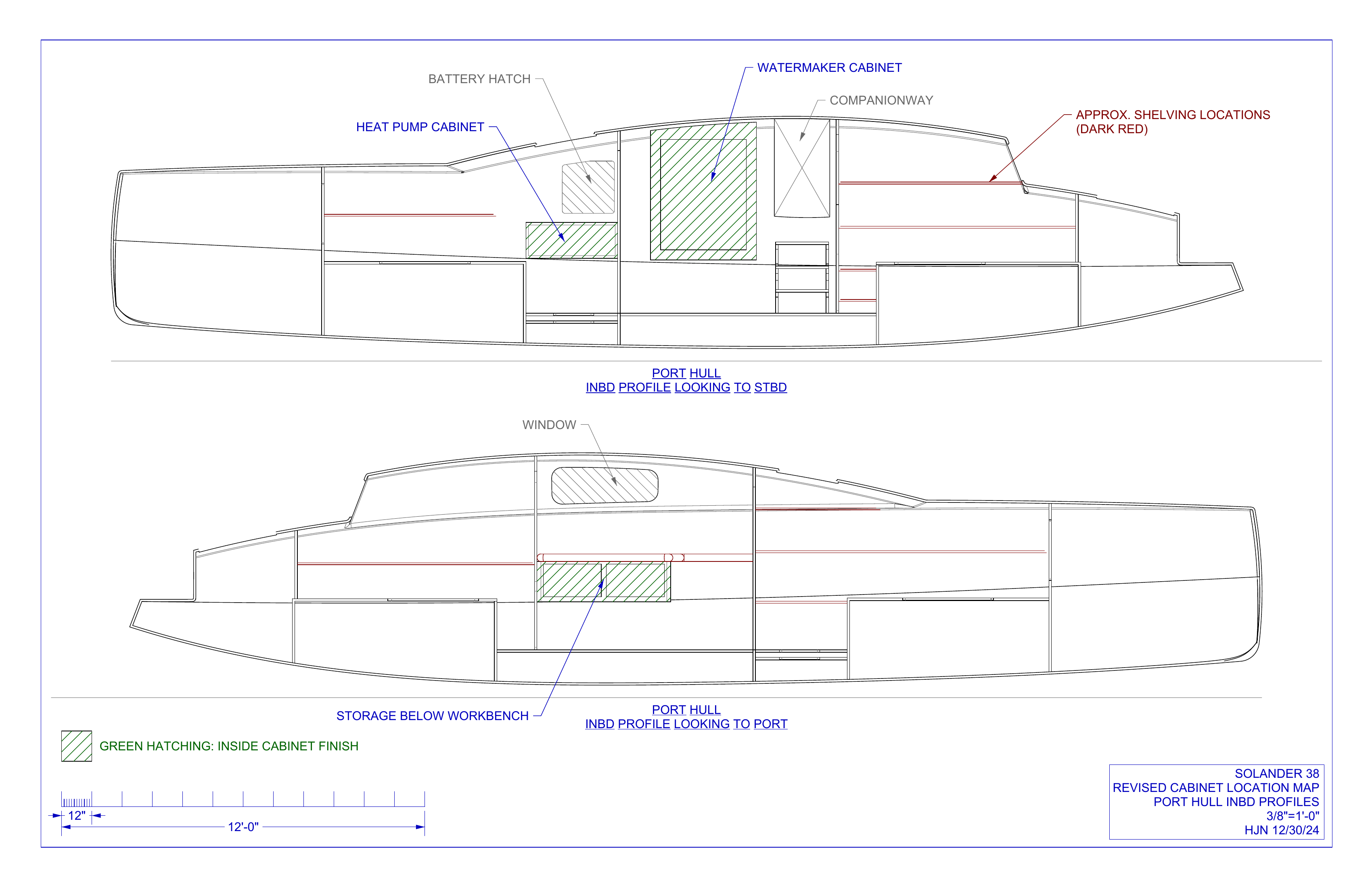 revised cabinet locations port hull profiles