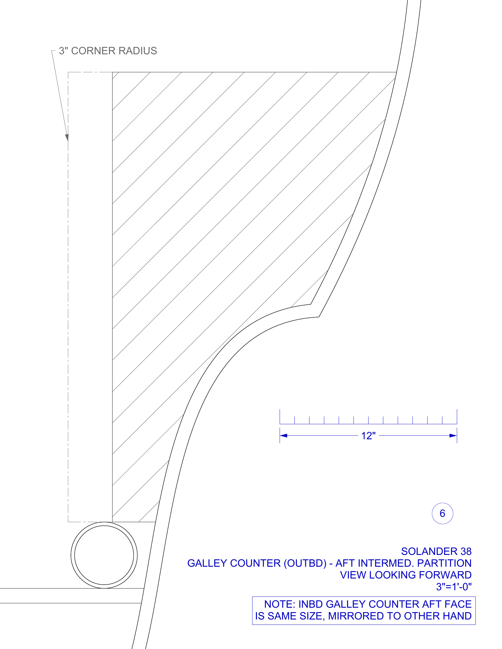 cabinet partition 6 with scale