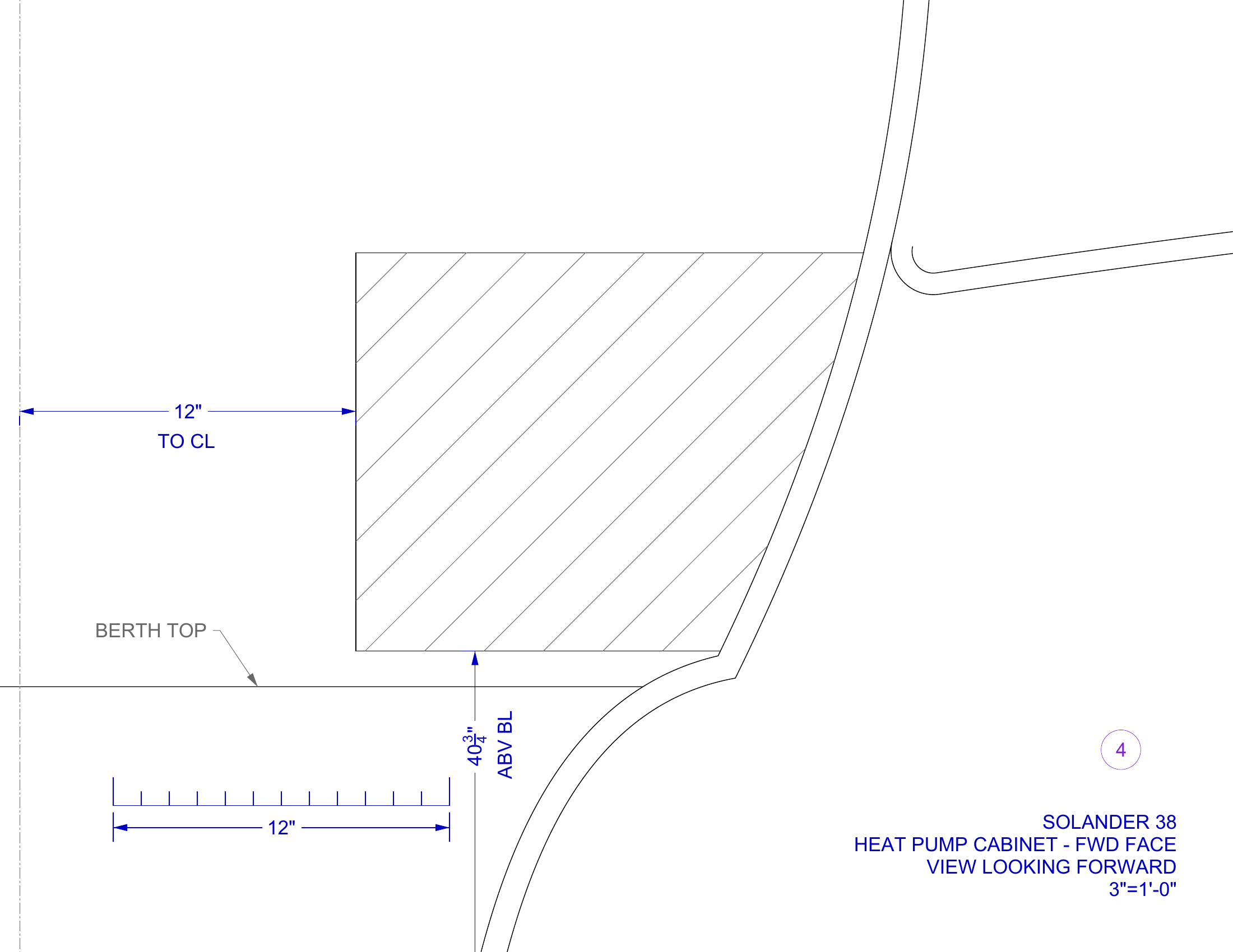 cabinet partition 4 with centerline measurement