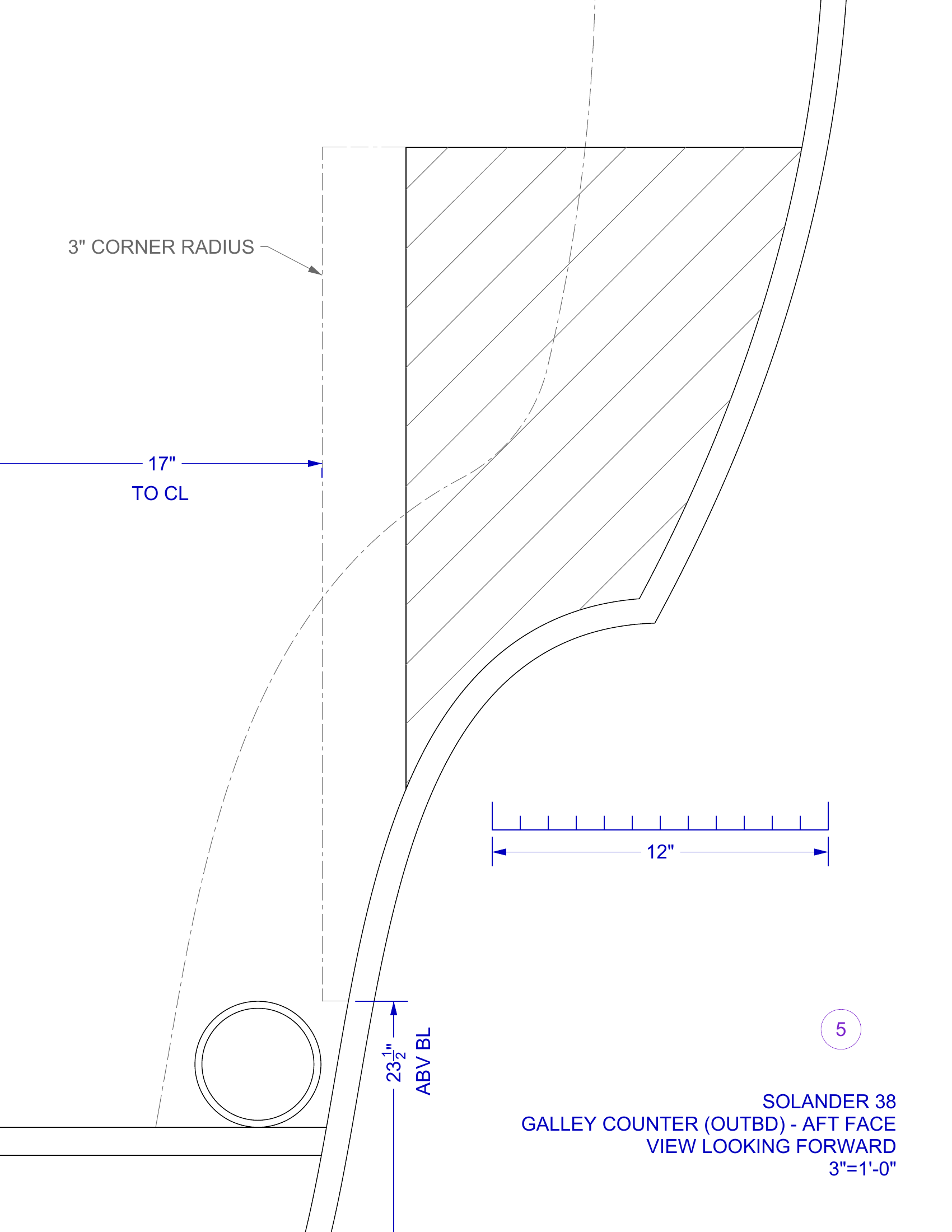 cabinet partition 5 with centerline measurement