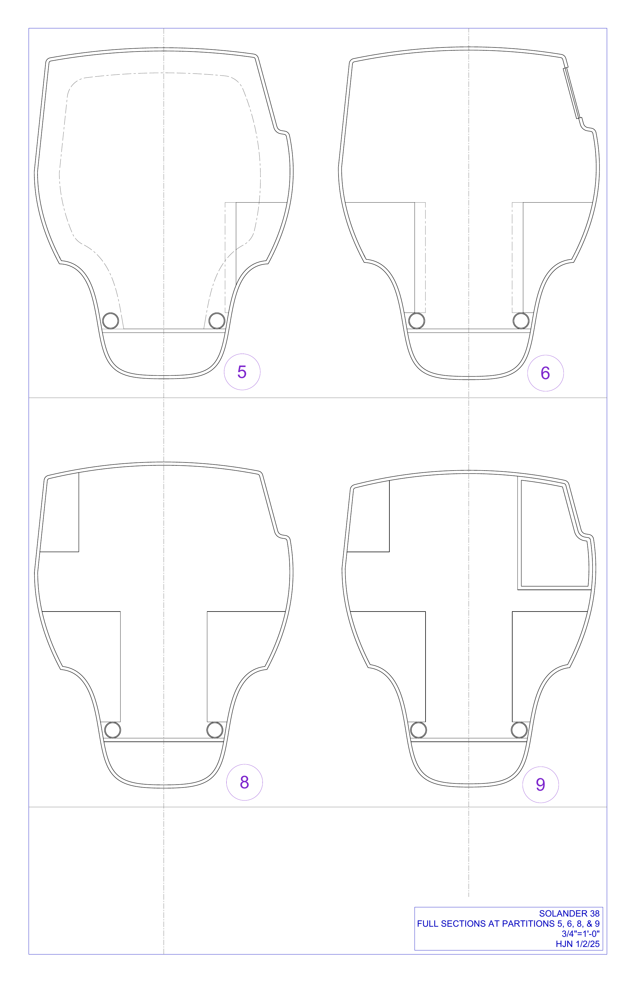 full sections at partitions 5, 6, 8, 9