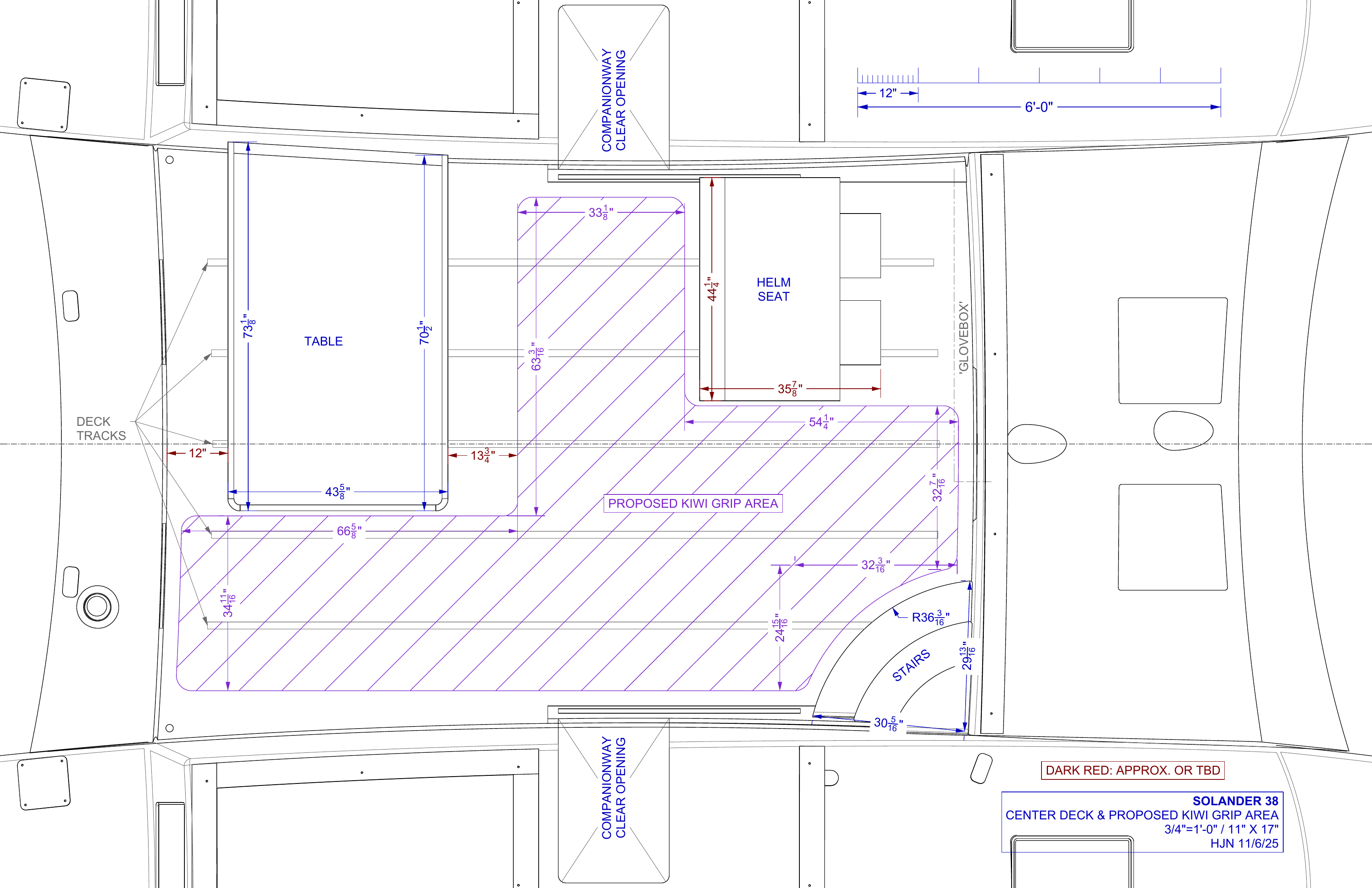 center deck & kiwi grip area