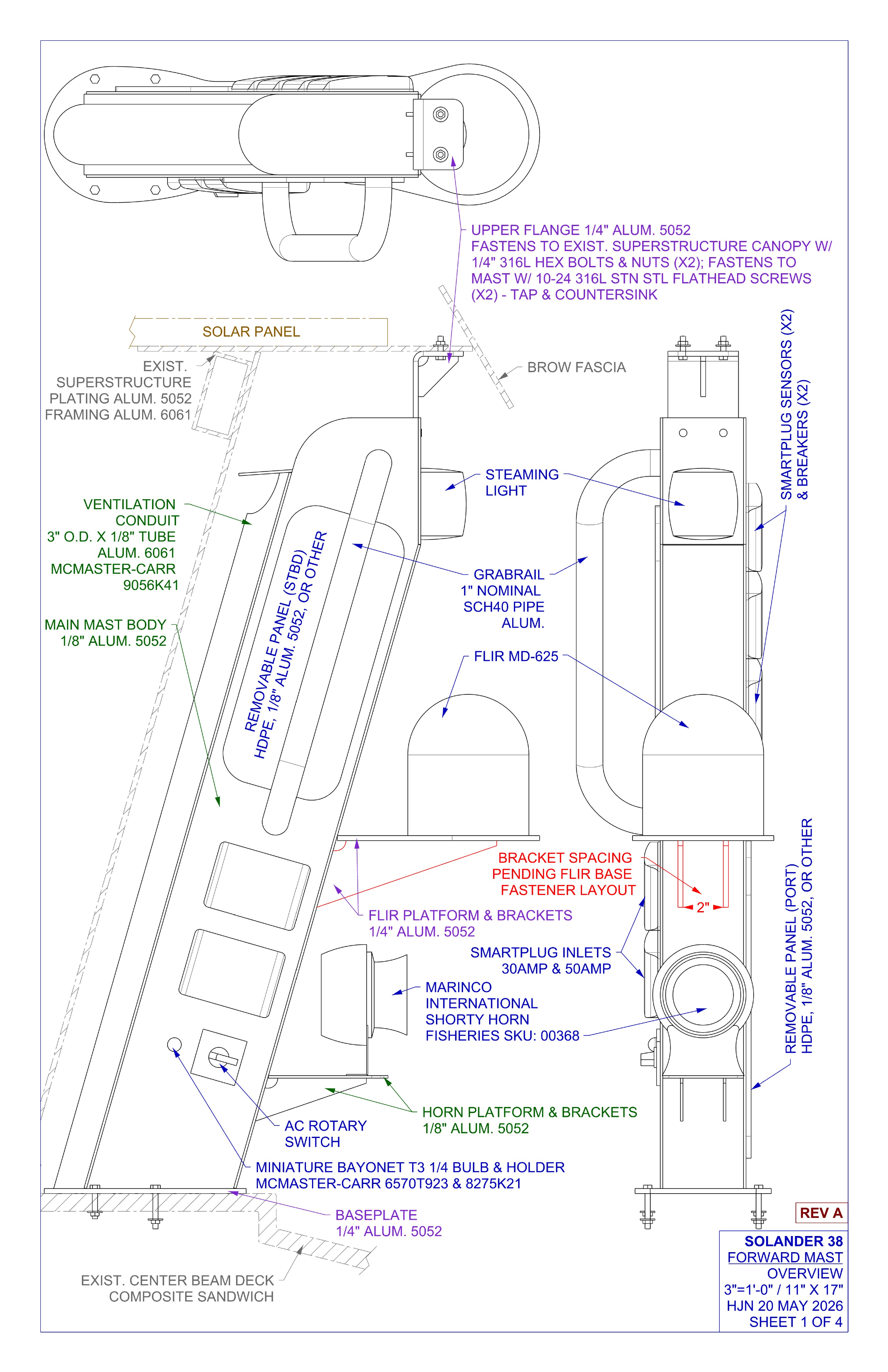 forward mast rev A sheet 1 OF 4 overview