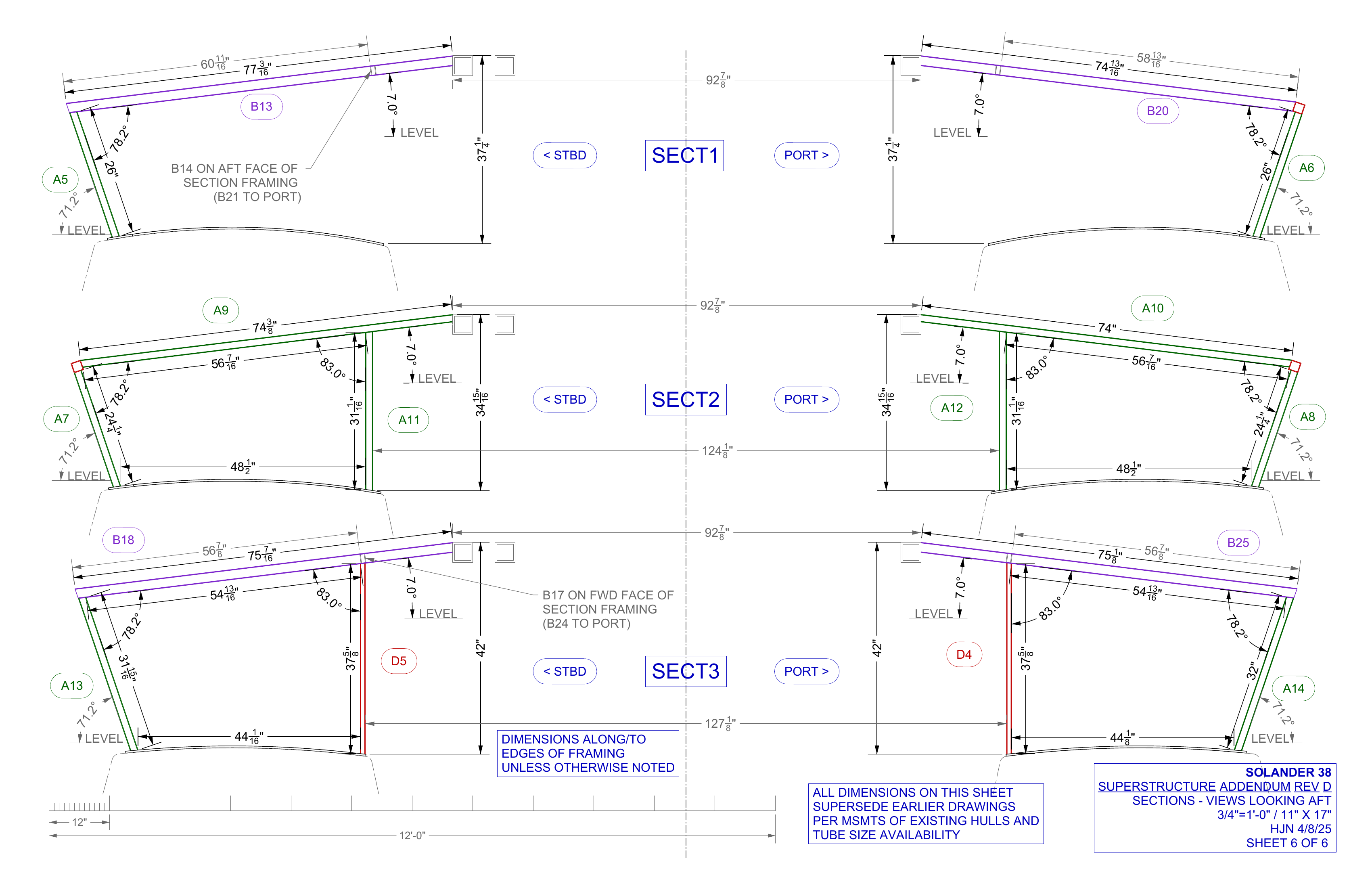 superstructure addendum rev D sheet 6 of 6 - sections