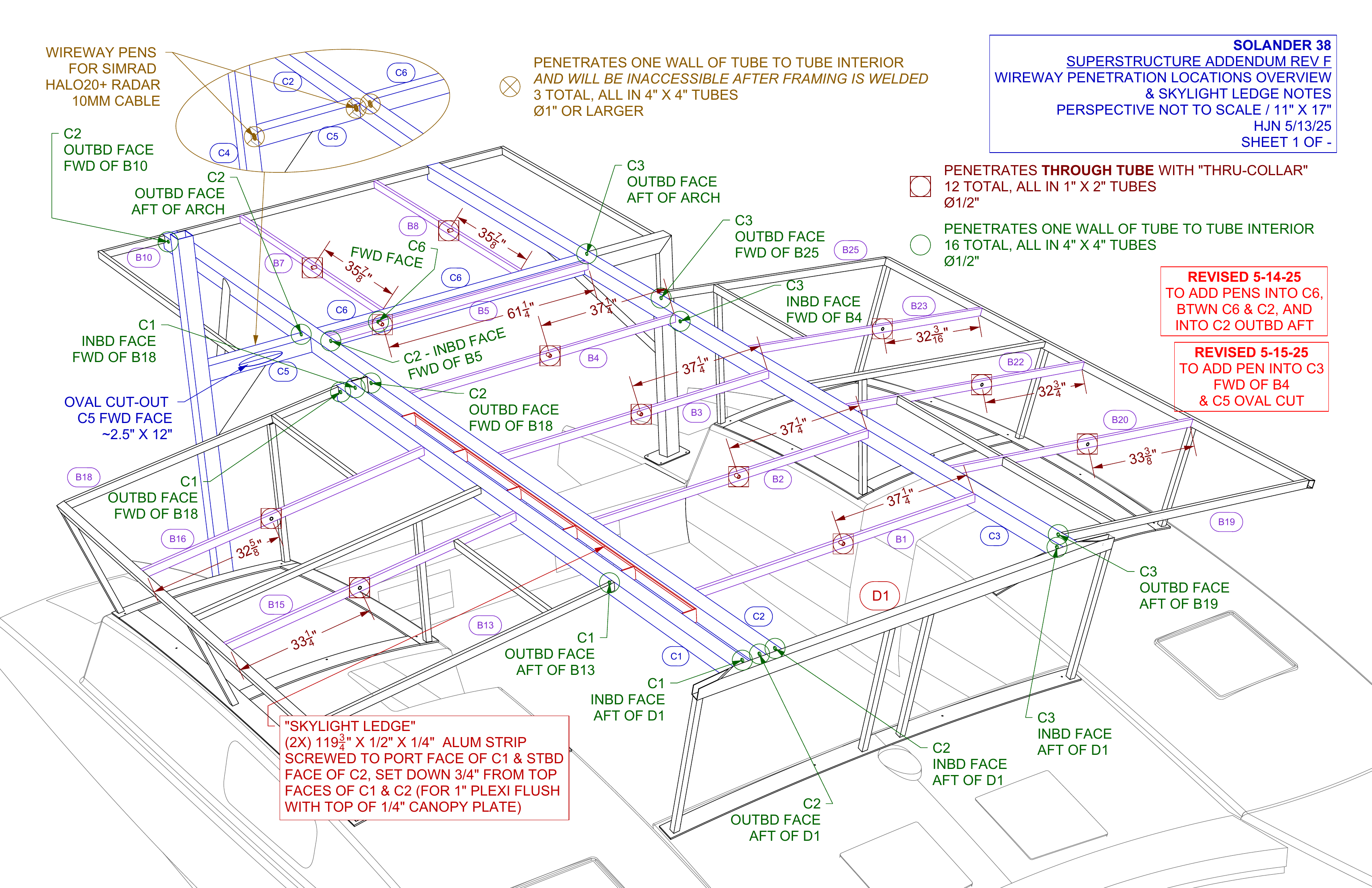 addendum rev F sheet 1 - wireway pens & skylight ledge revised