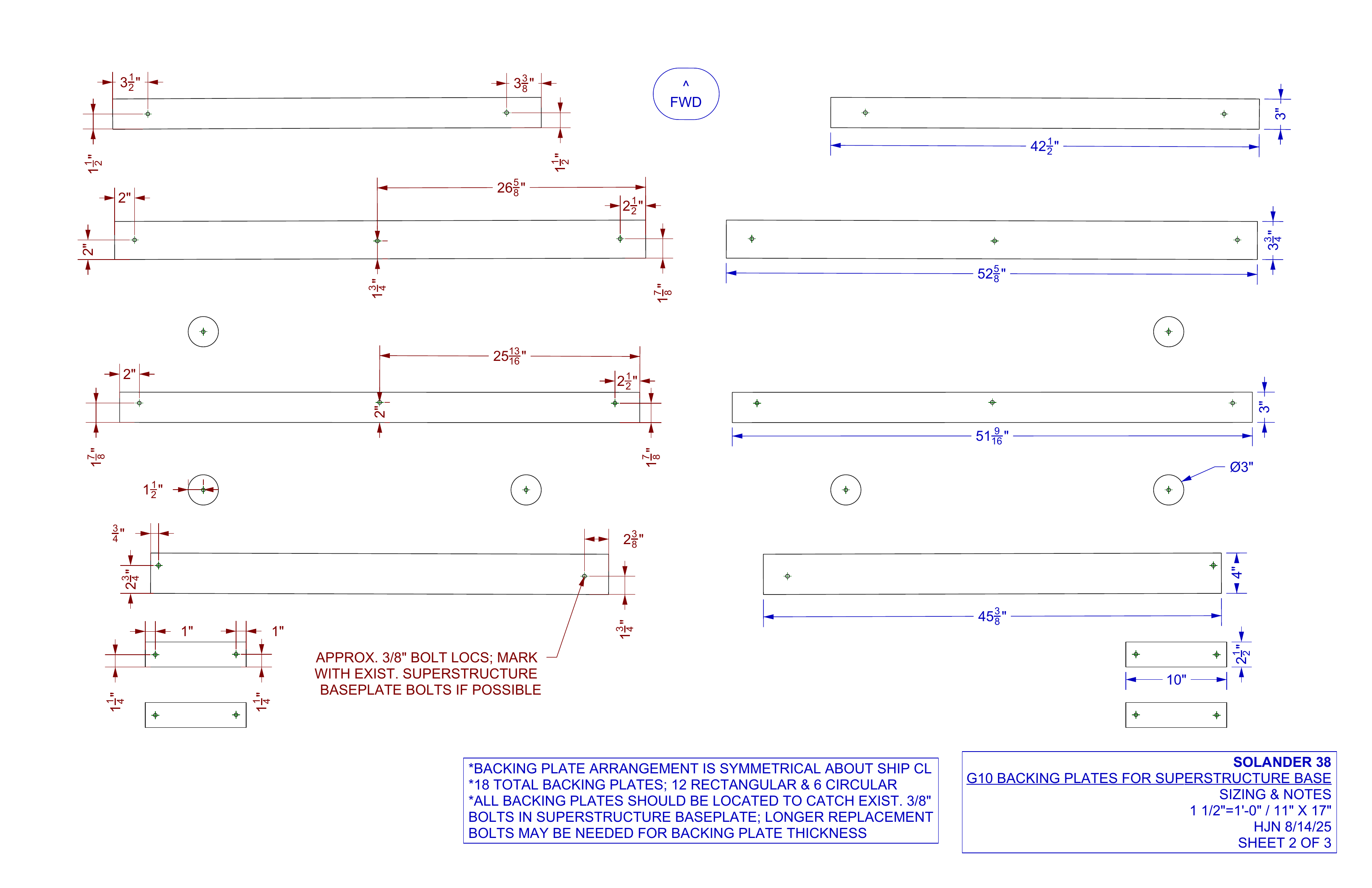 G10 backing plate sheet 2 sizing