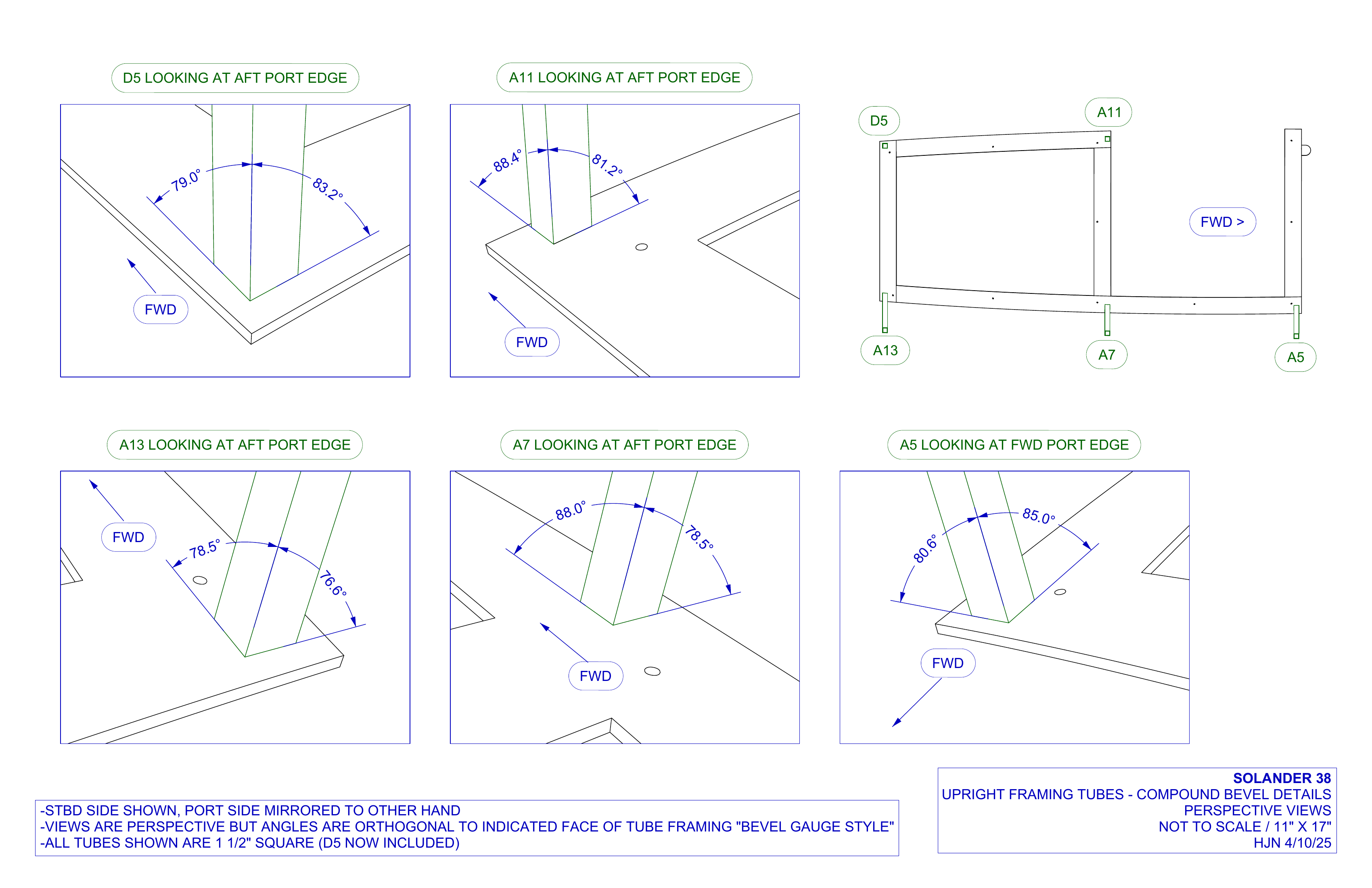 upright framing compound bevel details