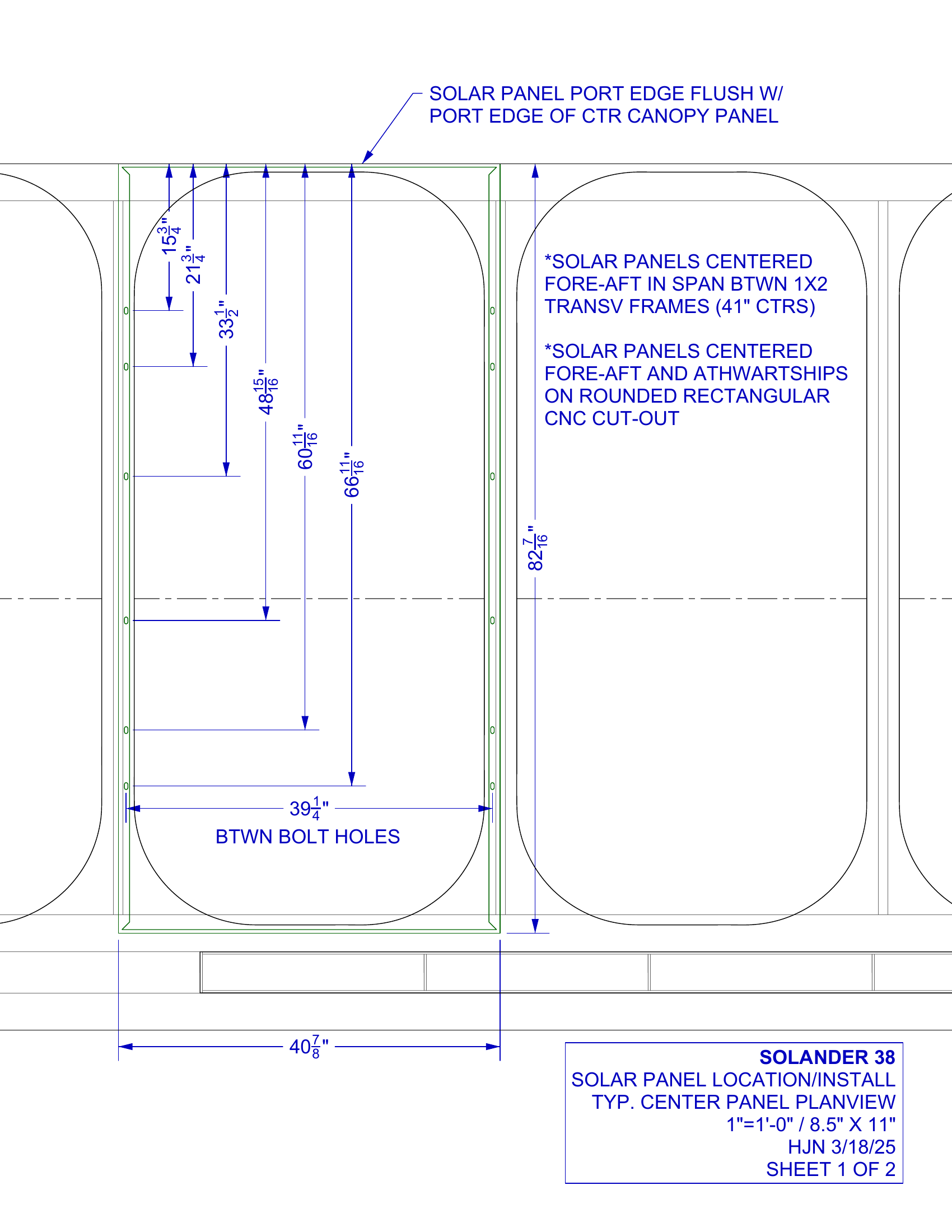 solar panel location sheet 1 of 2 planview