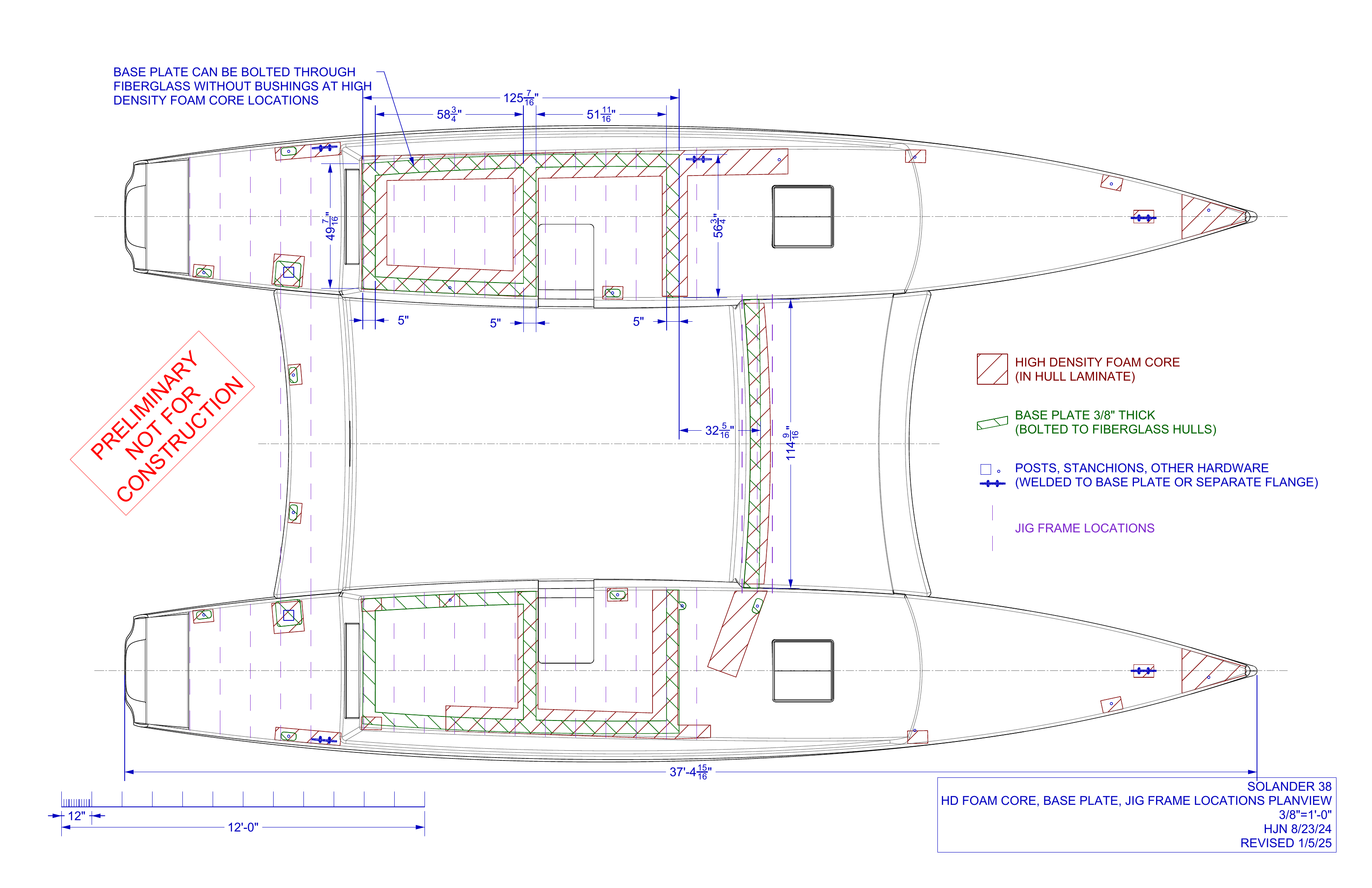 baseplate & HD foam core locations planview