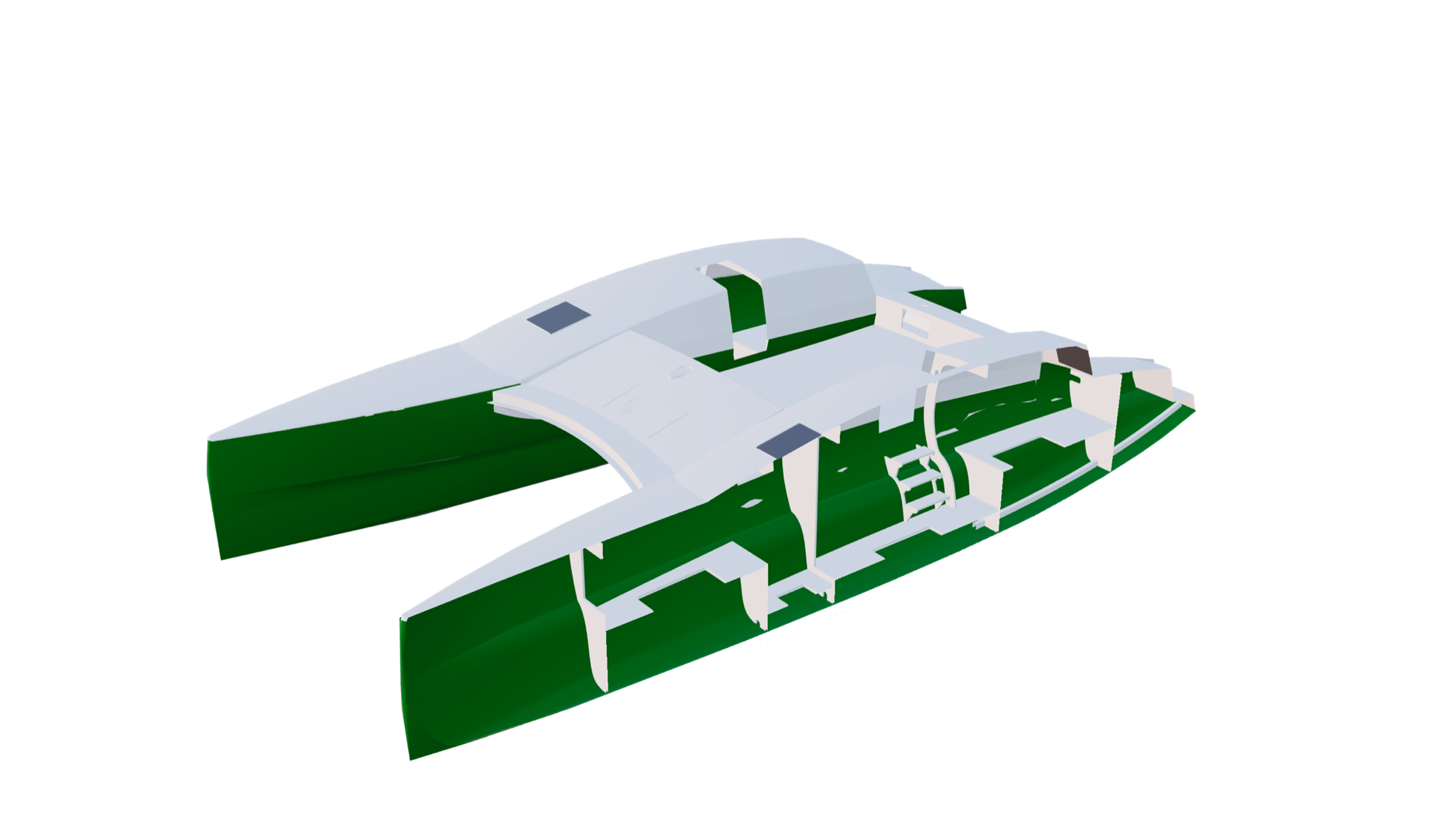 Solander 38 3D model, cross-section