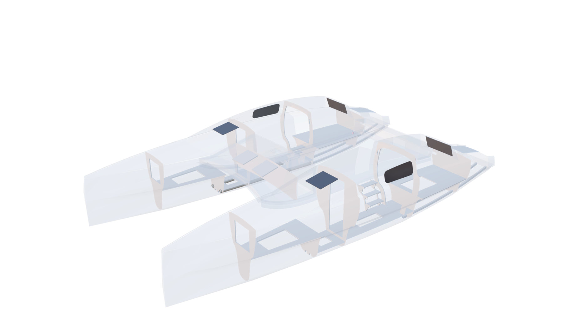 Solander 38 3D model, soles and bulkheads