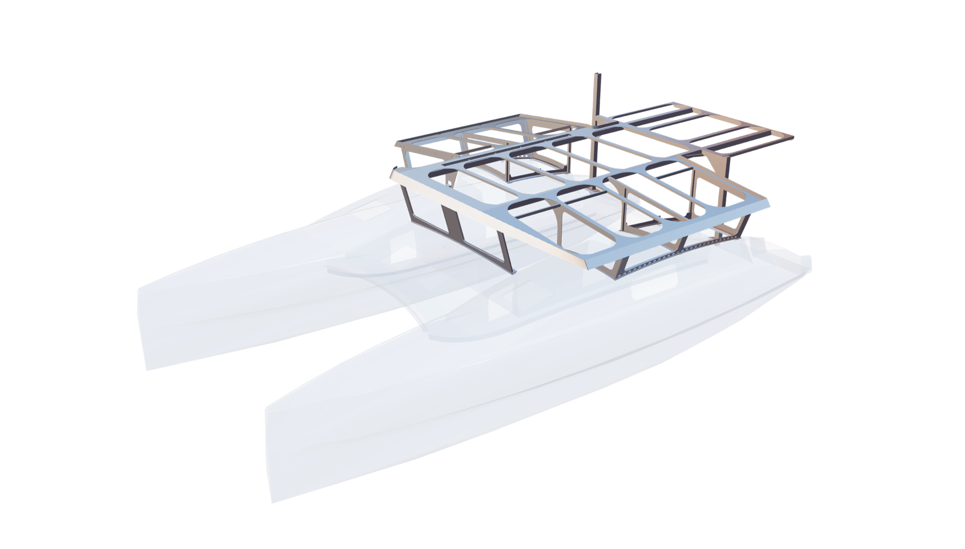 Solander 38 3D model, superstructure